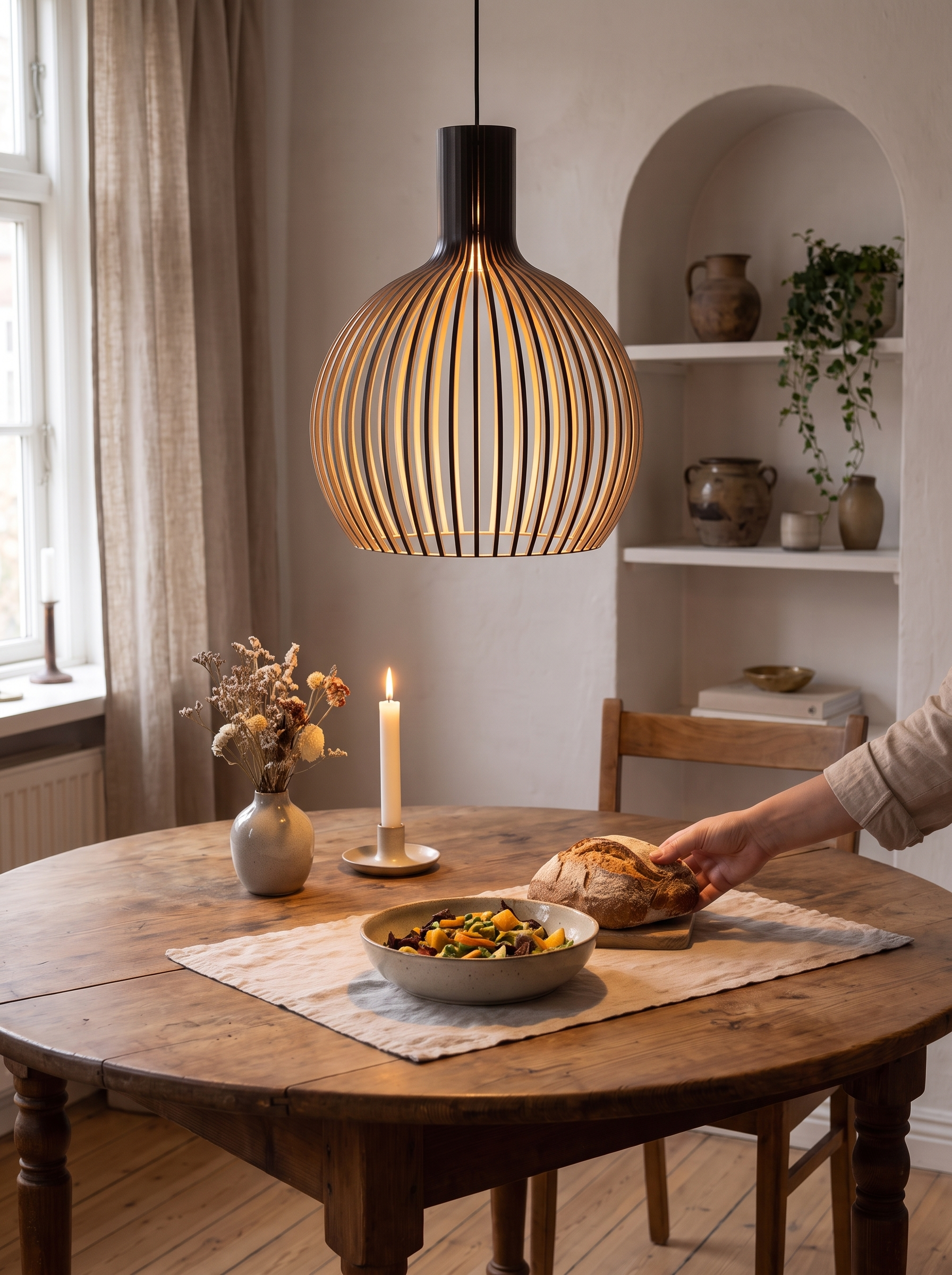 Handcrafted Wooden Pendant Light - One Of A Kind