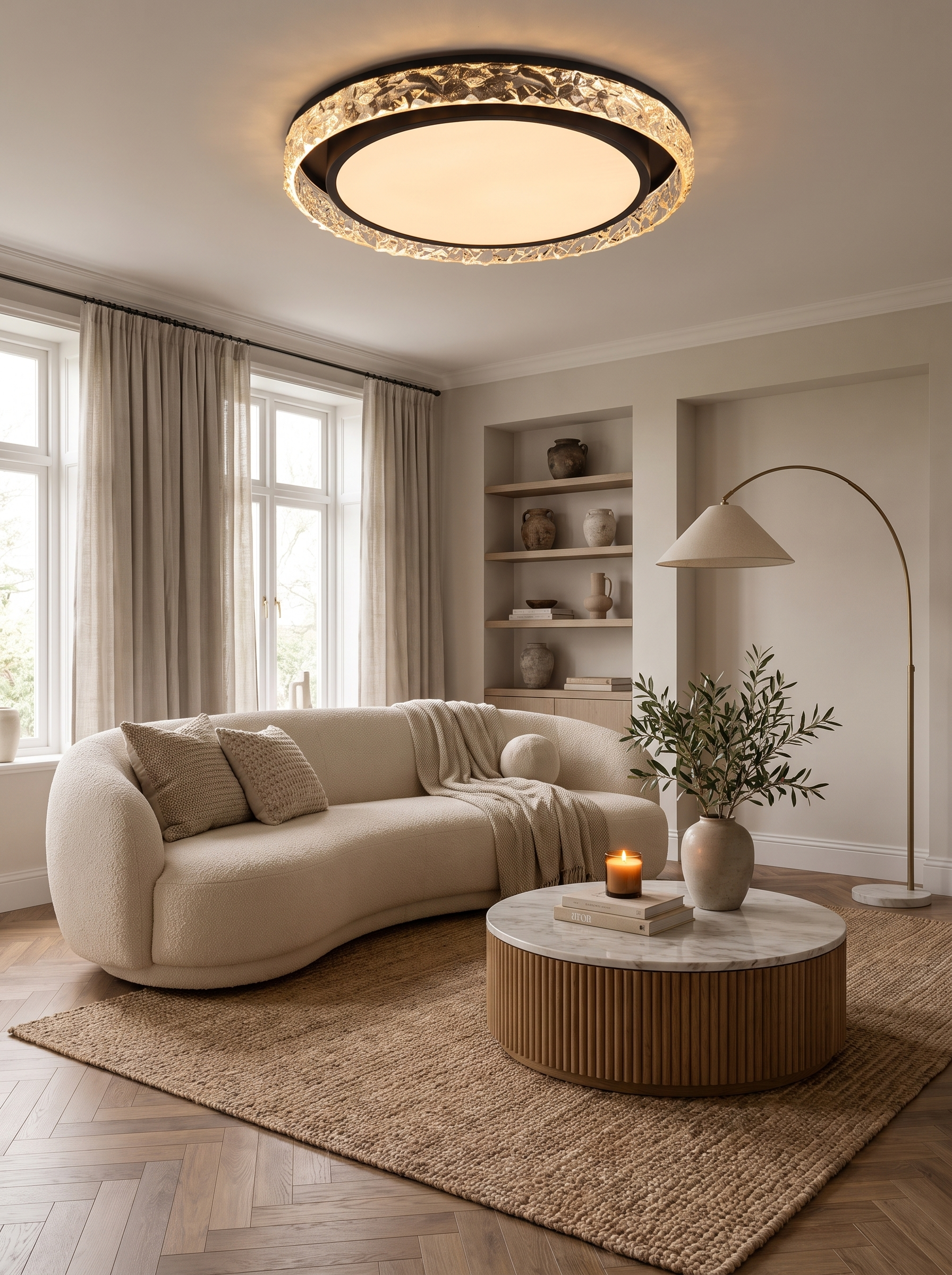 Crystal Halo Ceiling Light - Glamour, Grounded