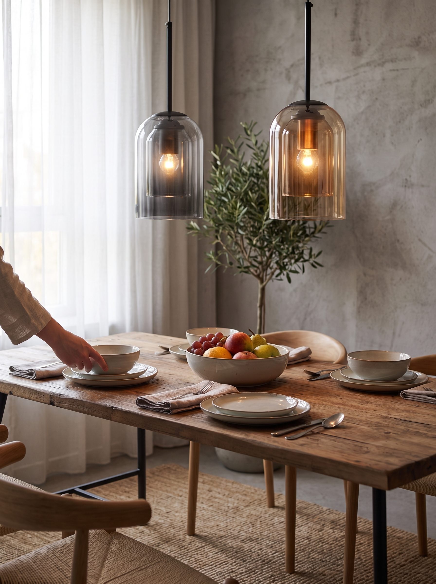 Glass Pendant Light - Soft Over Sharp