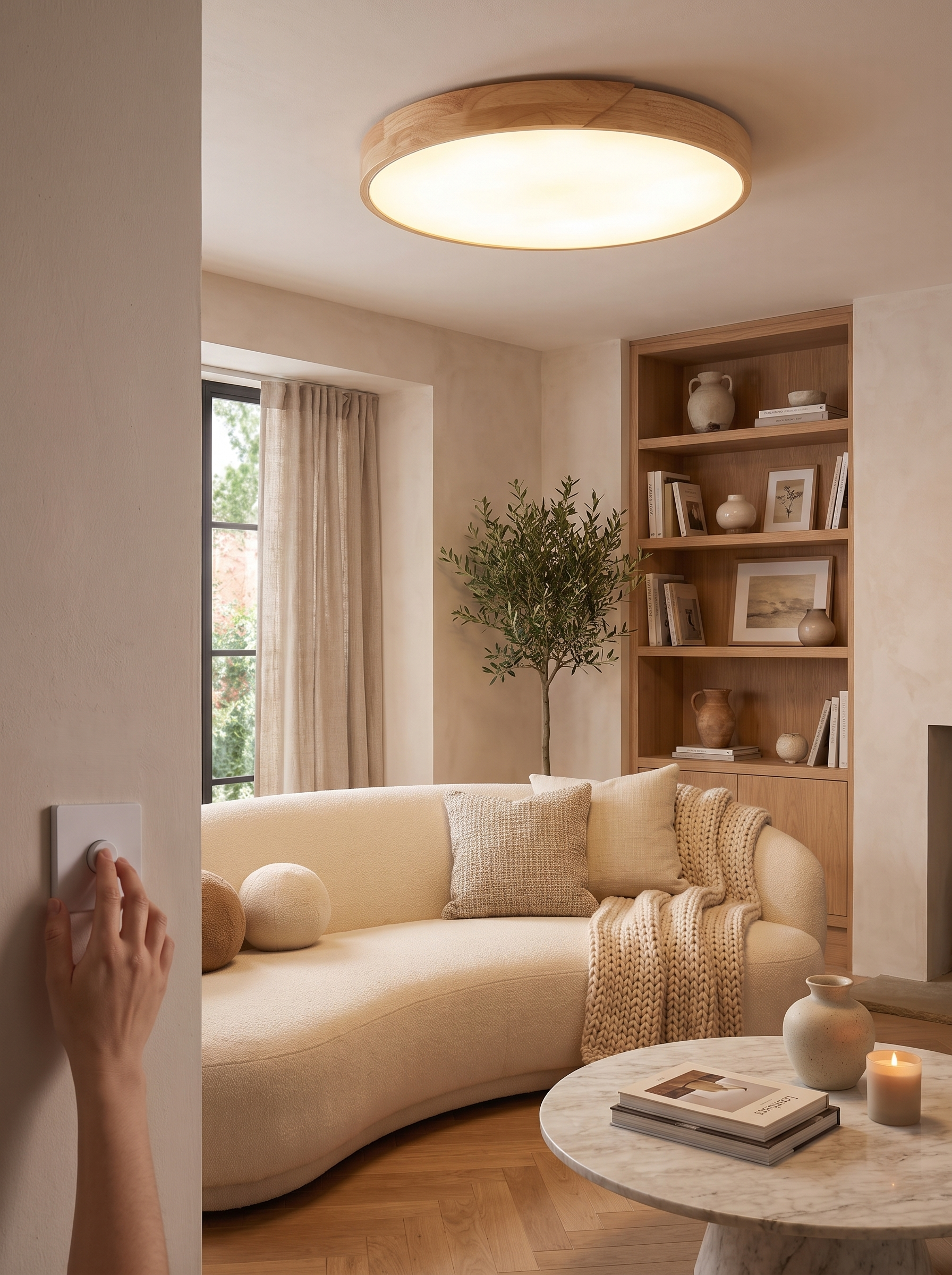 Nordic Wooden Ceiling Light - Bright, Efficient Light