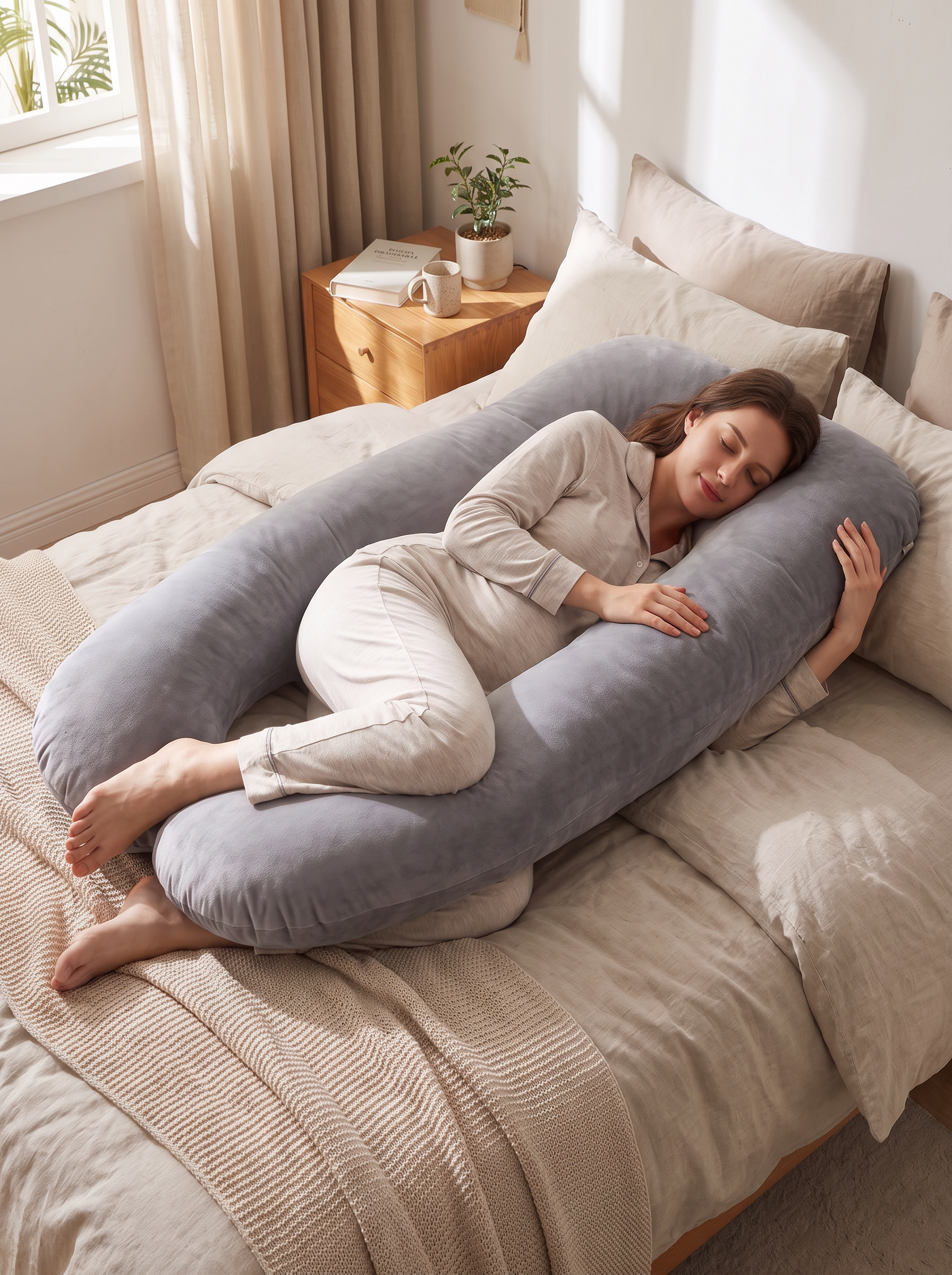 U-Shape Pregnancy Pillow - Support From Head To Toe