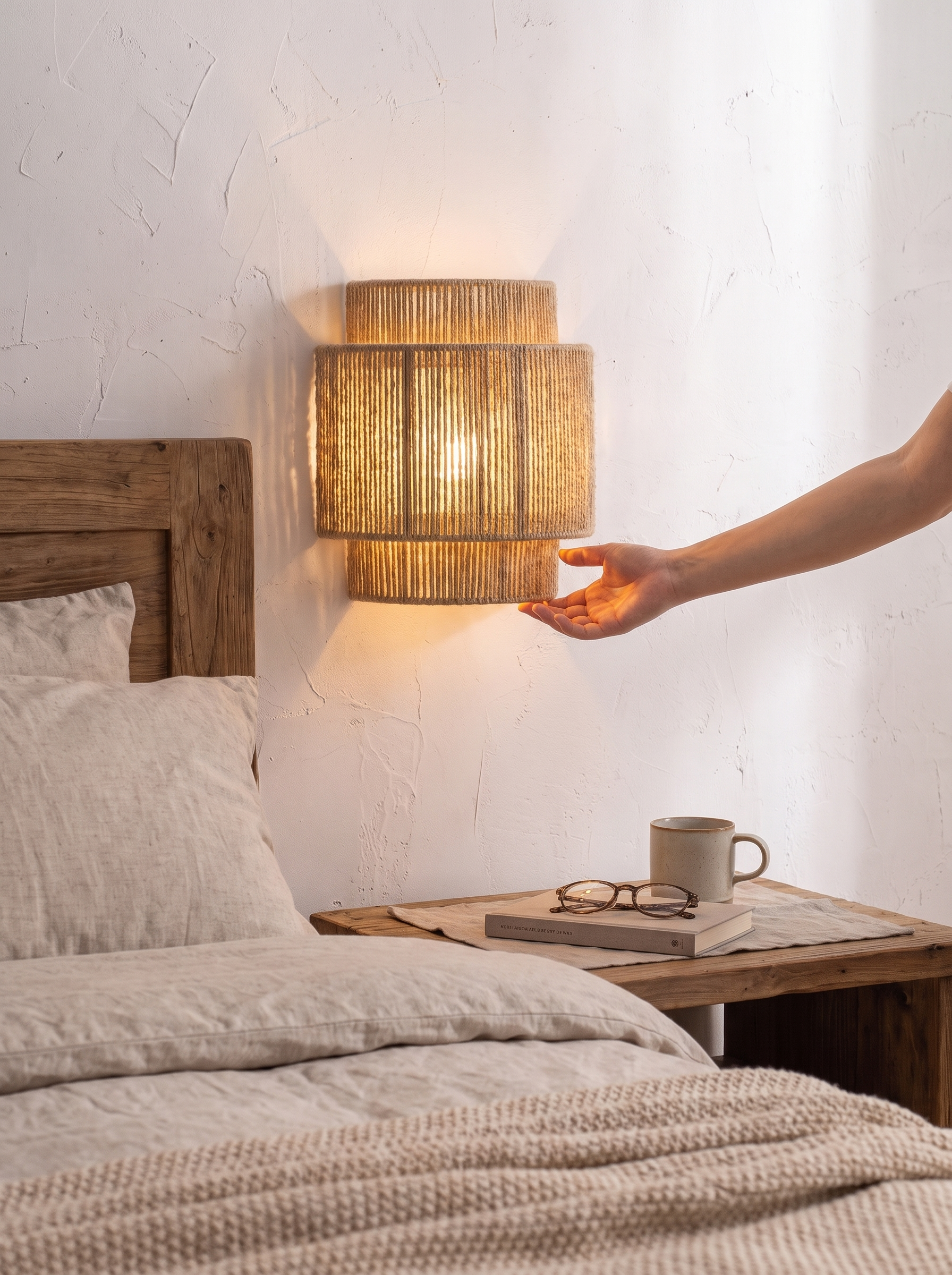 RattanGlow Wall Lamp - Texture You Can Feel