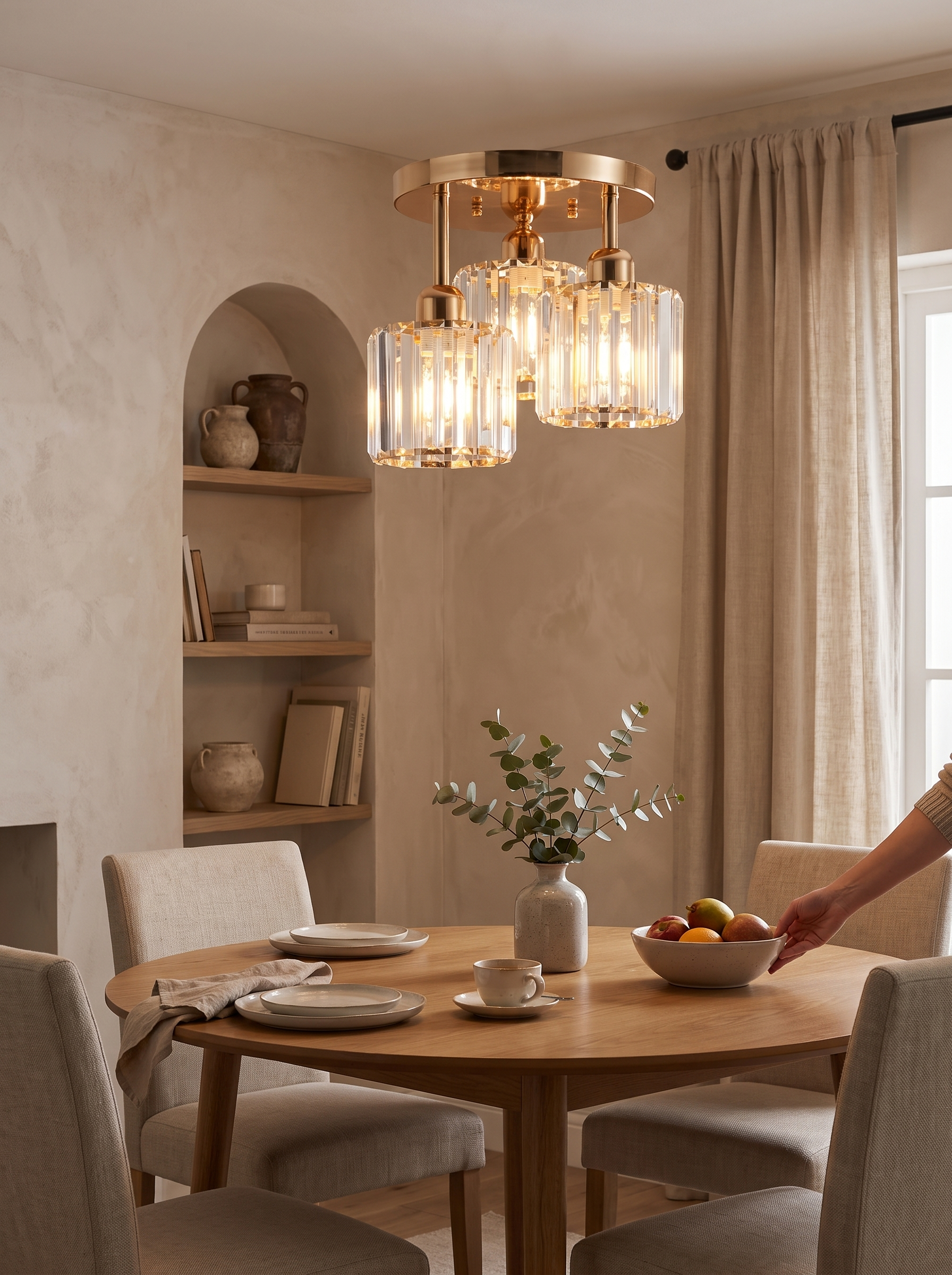Gold Crystal Ceiling Light - Smart For Modest Ceilings