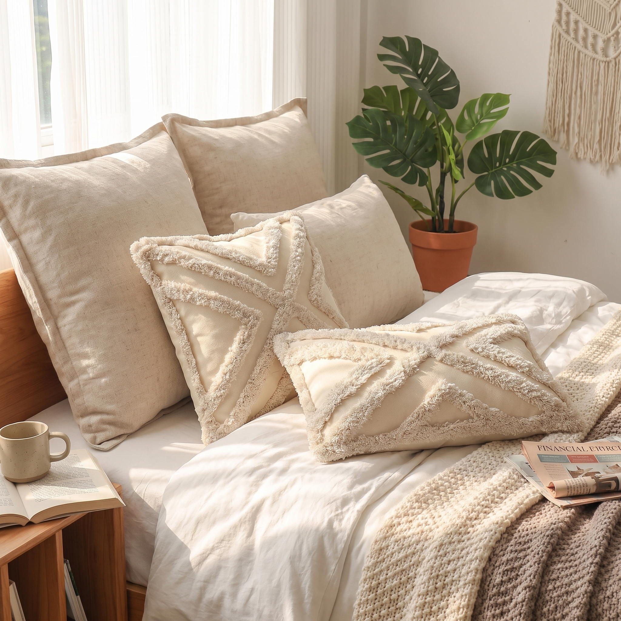 Tassel Tufted Decorative Pillow Cover