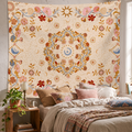Boho Sun Moon Stars Wall Tapestry