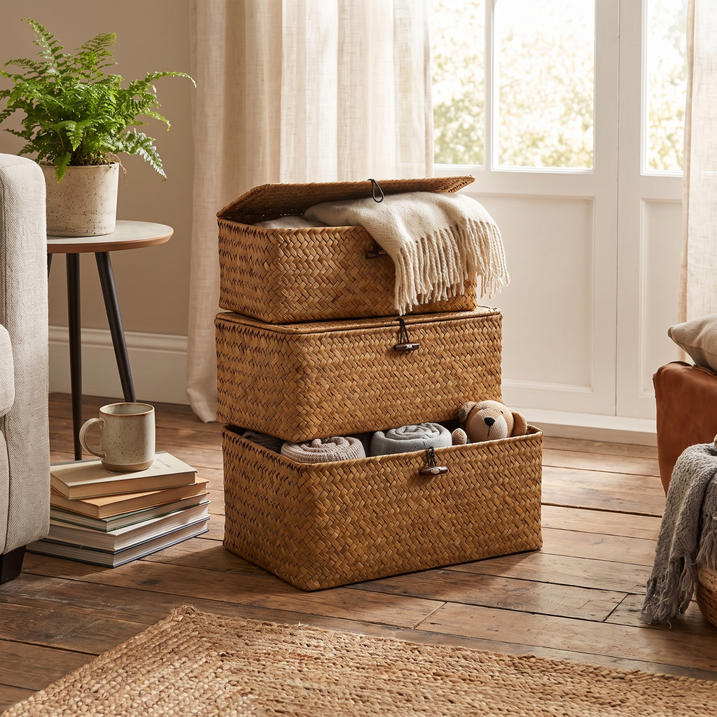 Handmade Seagrass Woven Storage Box