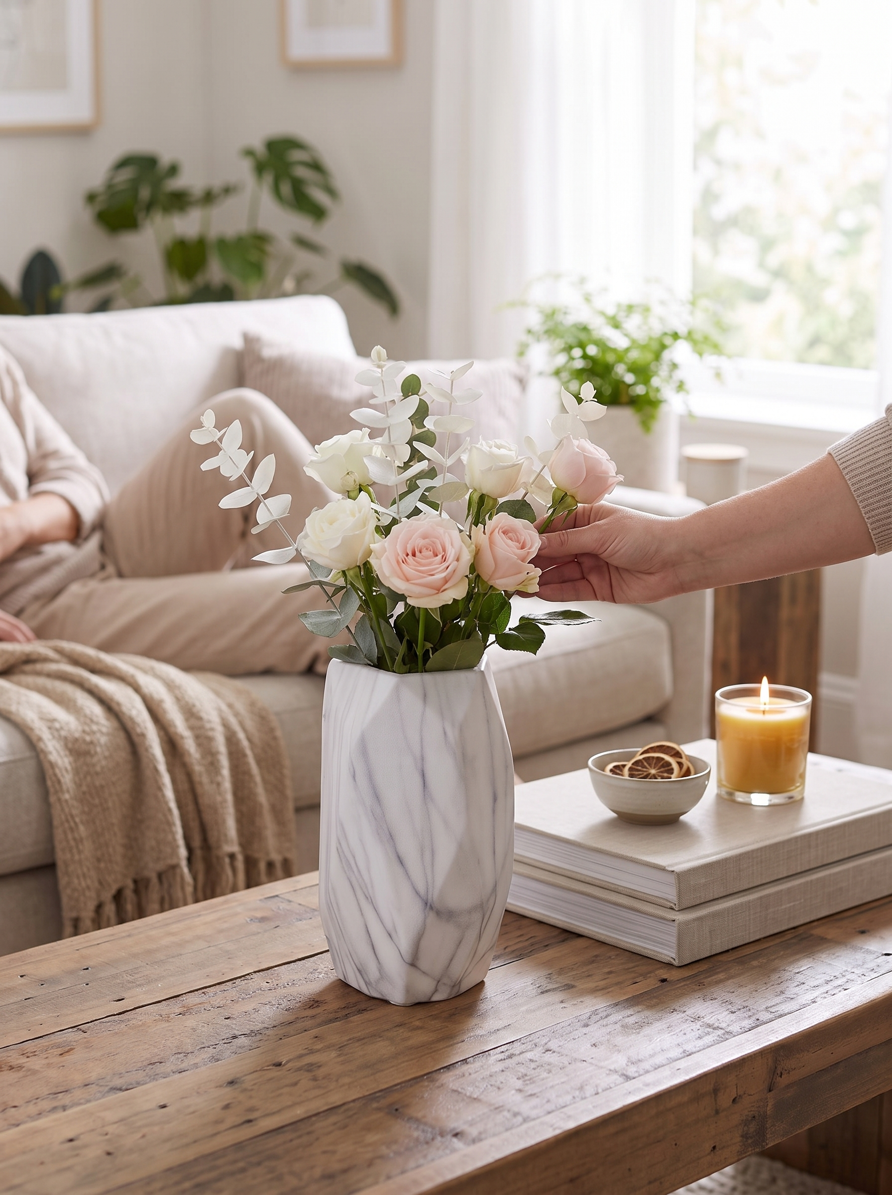 Stone-Pattern Ceramic Vase - Grounded, Natural Character