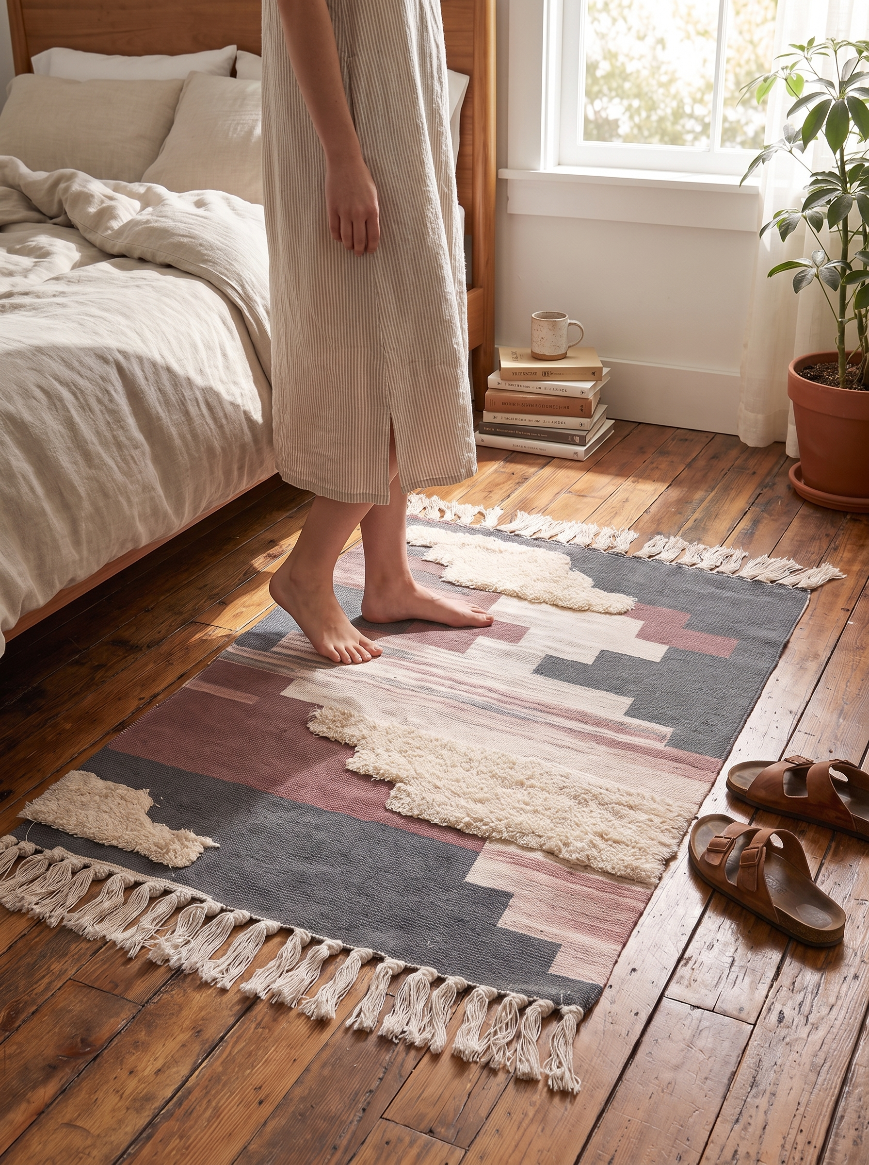 Cotton Linen Tufted Rug - Depth Without Bulk