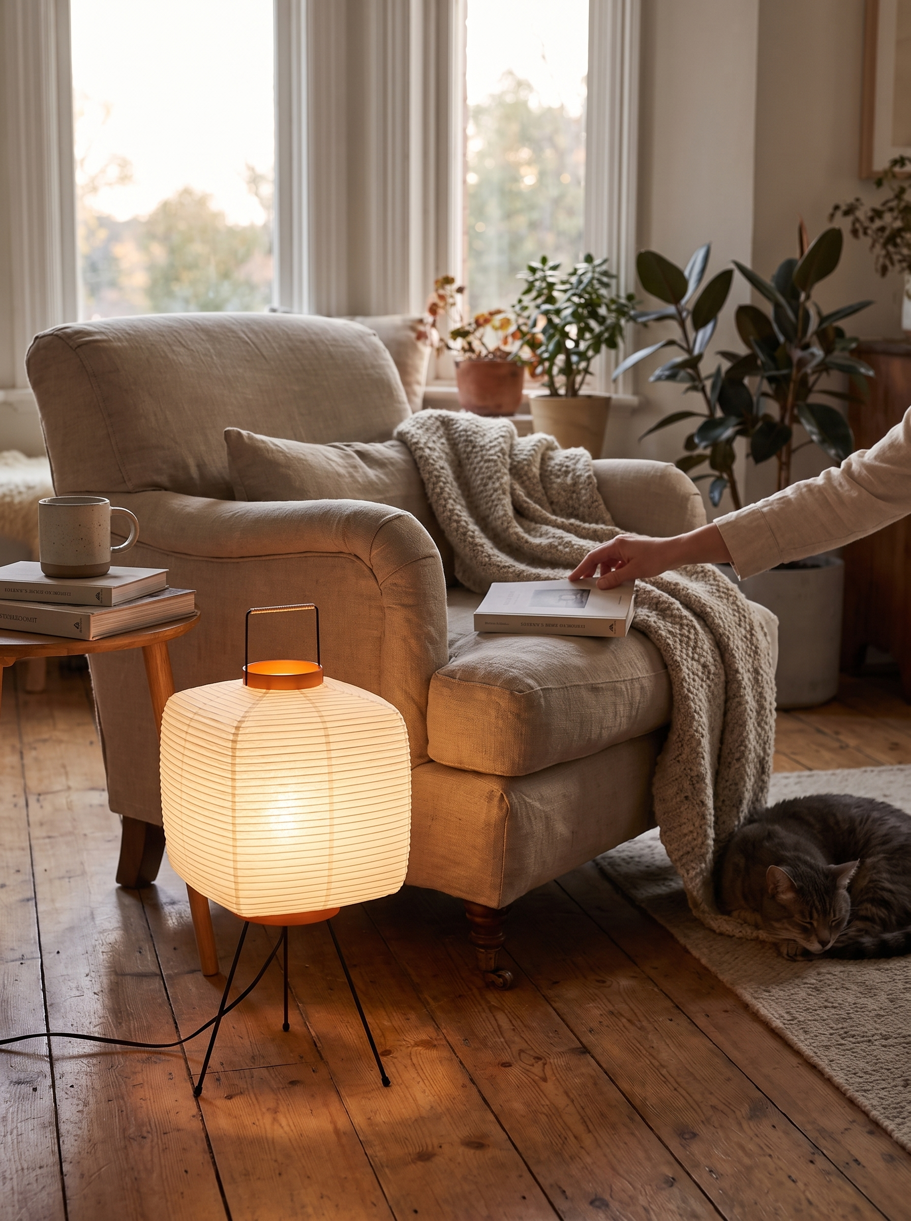 Rice Paper Floor Lamp - A Lantern Like Calm