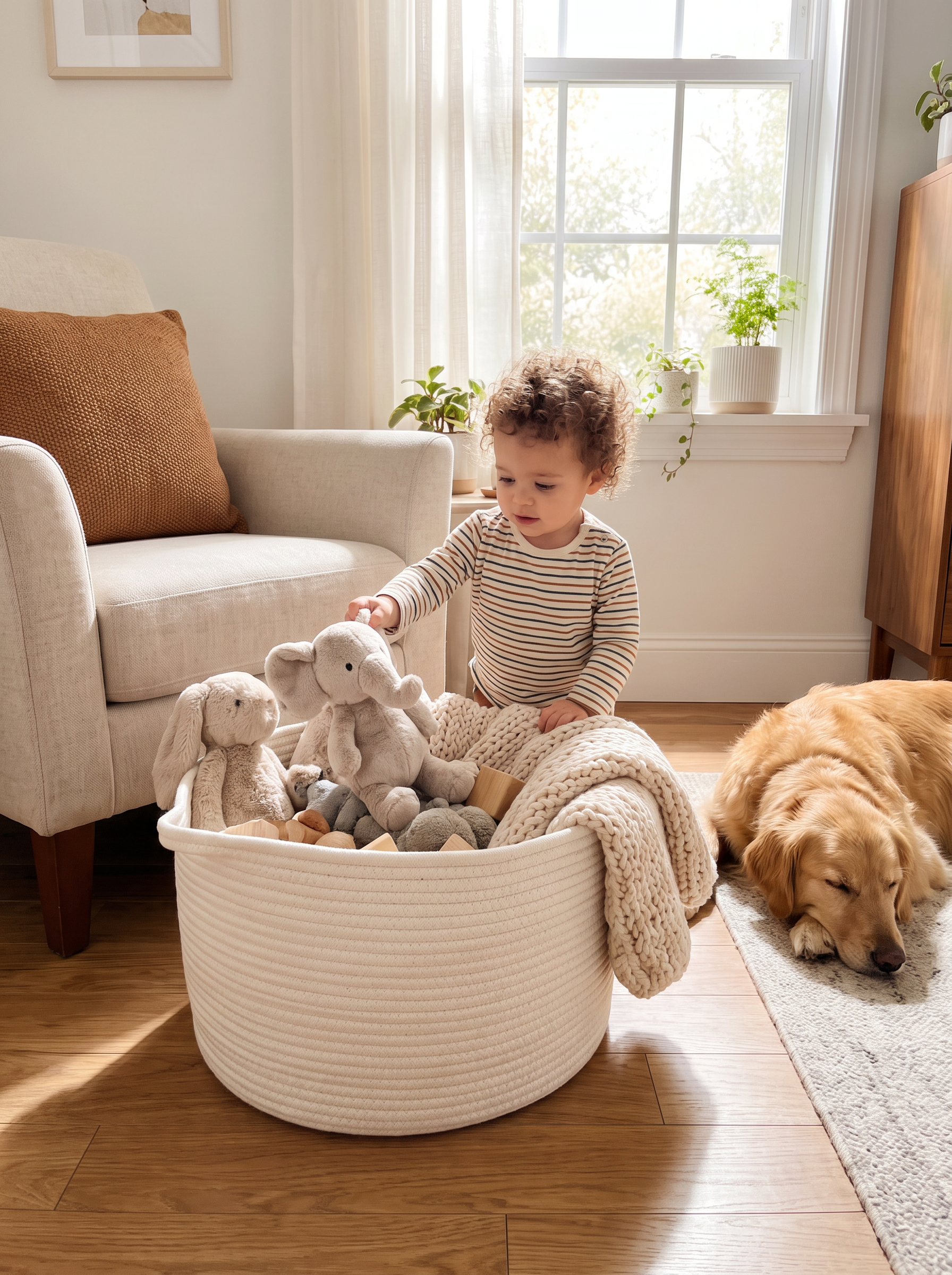 Cotton Rope Storage Basket - Holds Its Shape