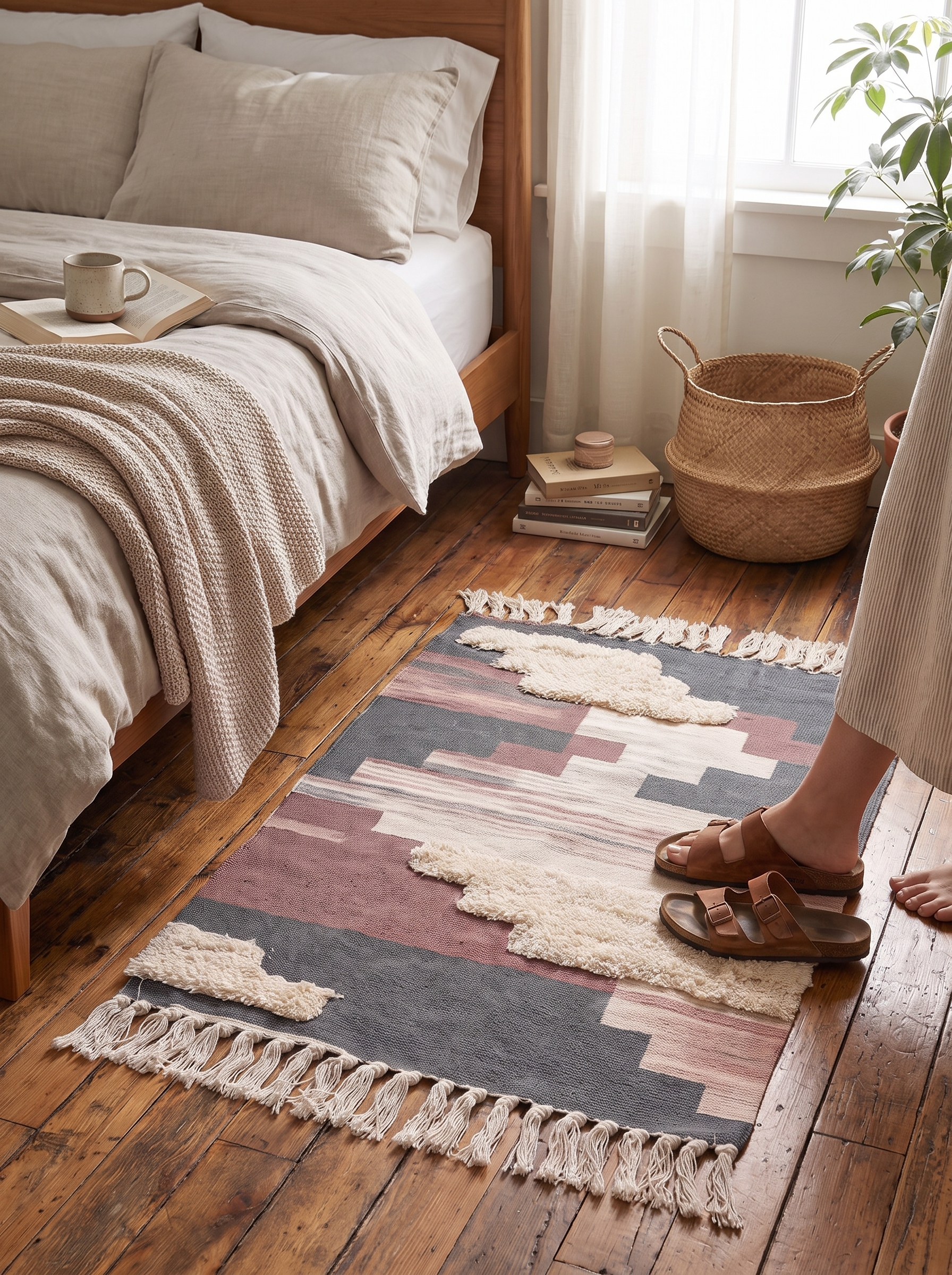 Cotton Linen Tufted Rug - Quietly Collected Character