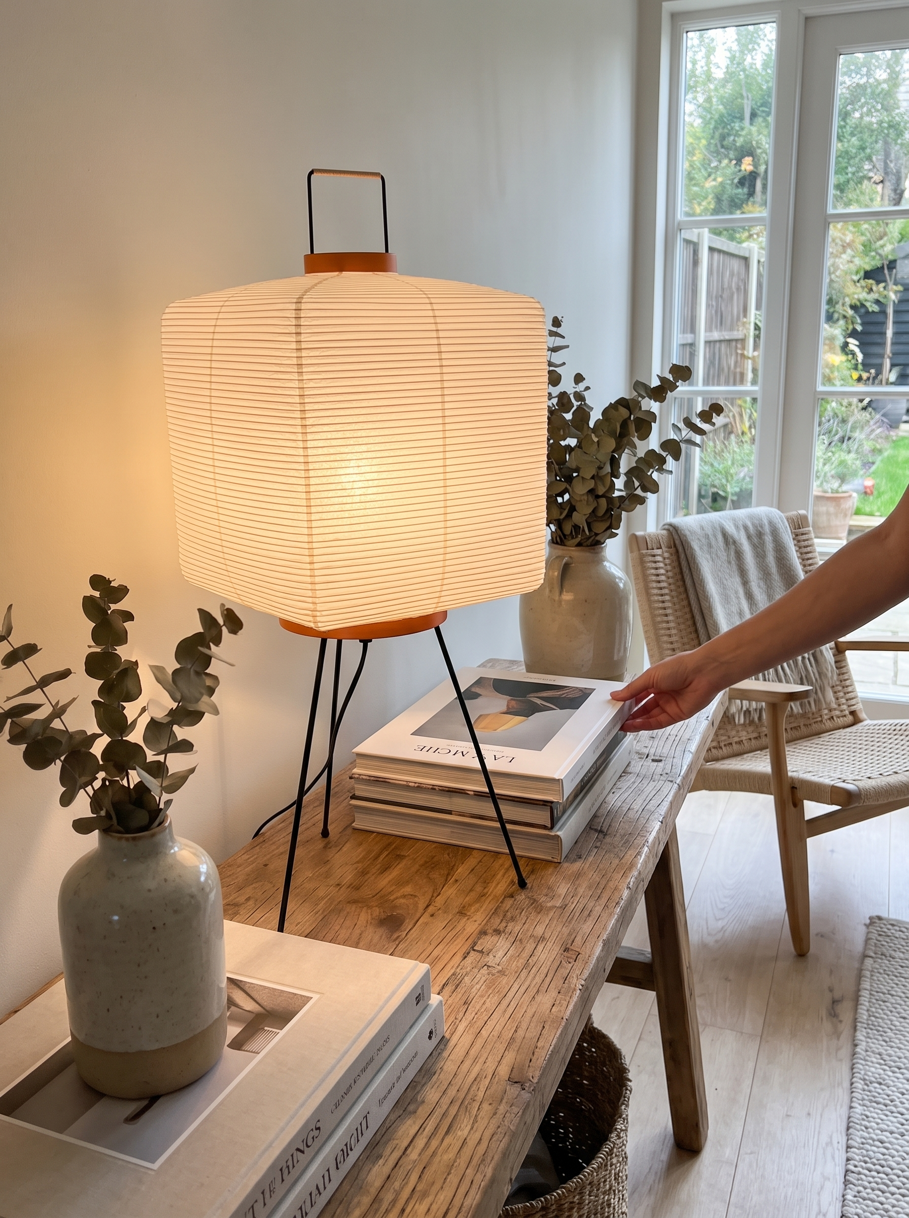 Rice Paper Floor Lamp - Height Without Clutter
