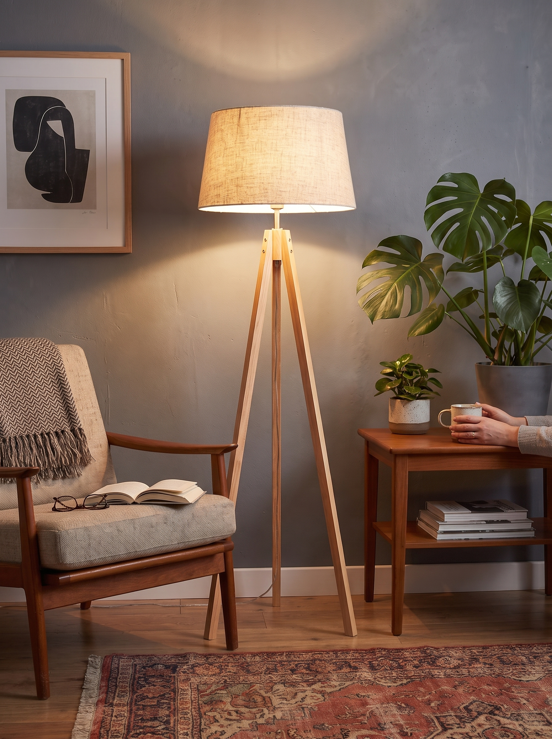 Wooden Tripod Floor Lamp - A Design Classic
