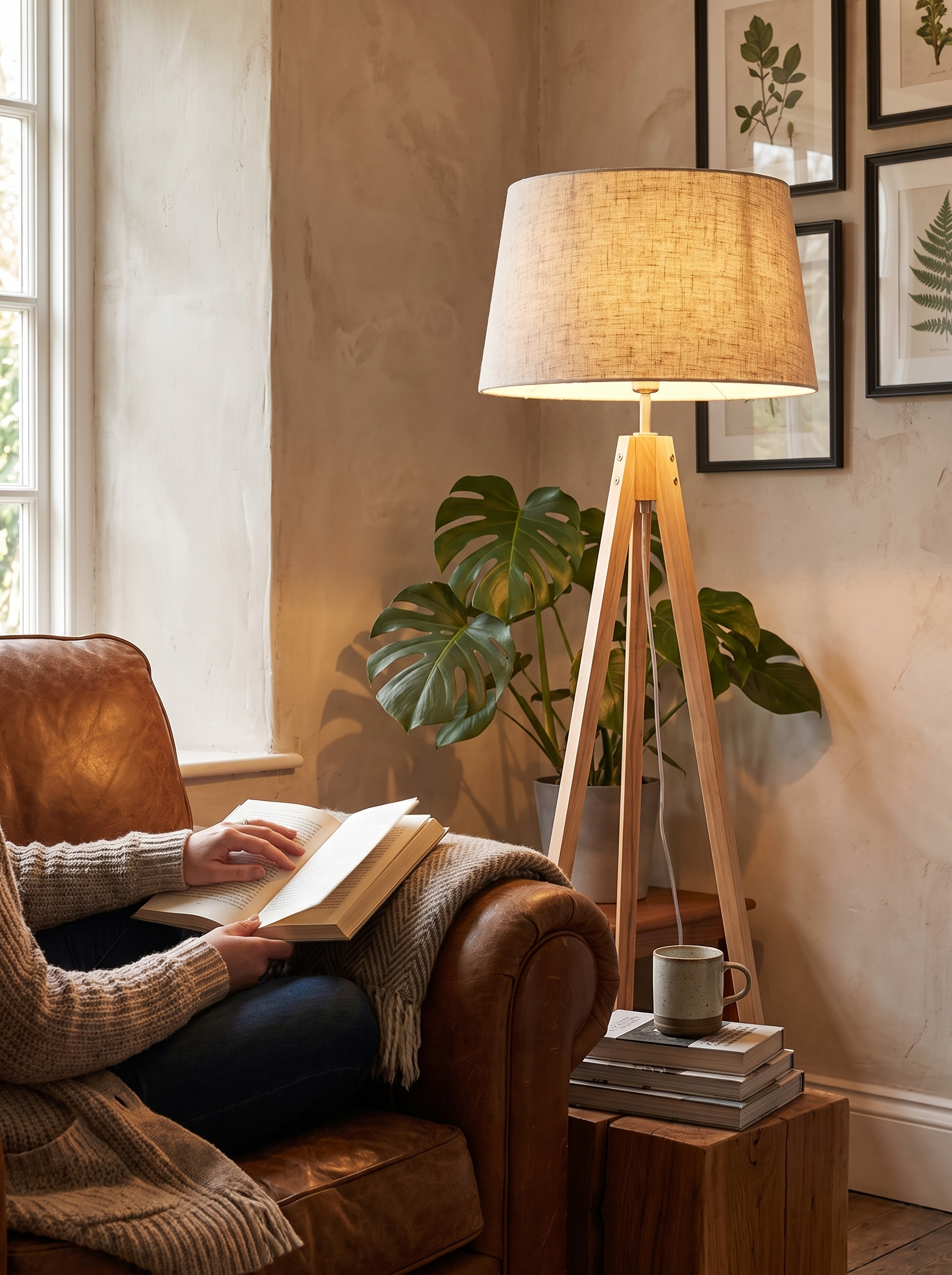 Wooden Tripod Floor Lamp - Grounded In Natural Wood