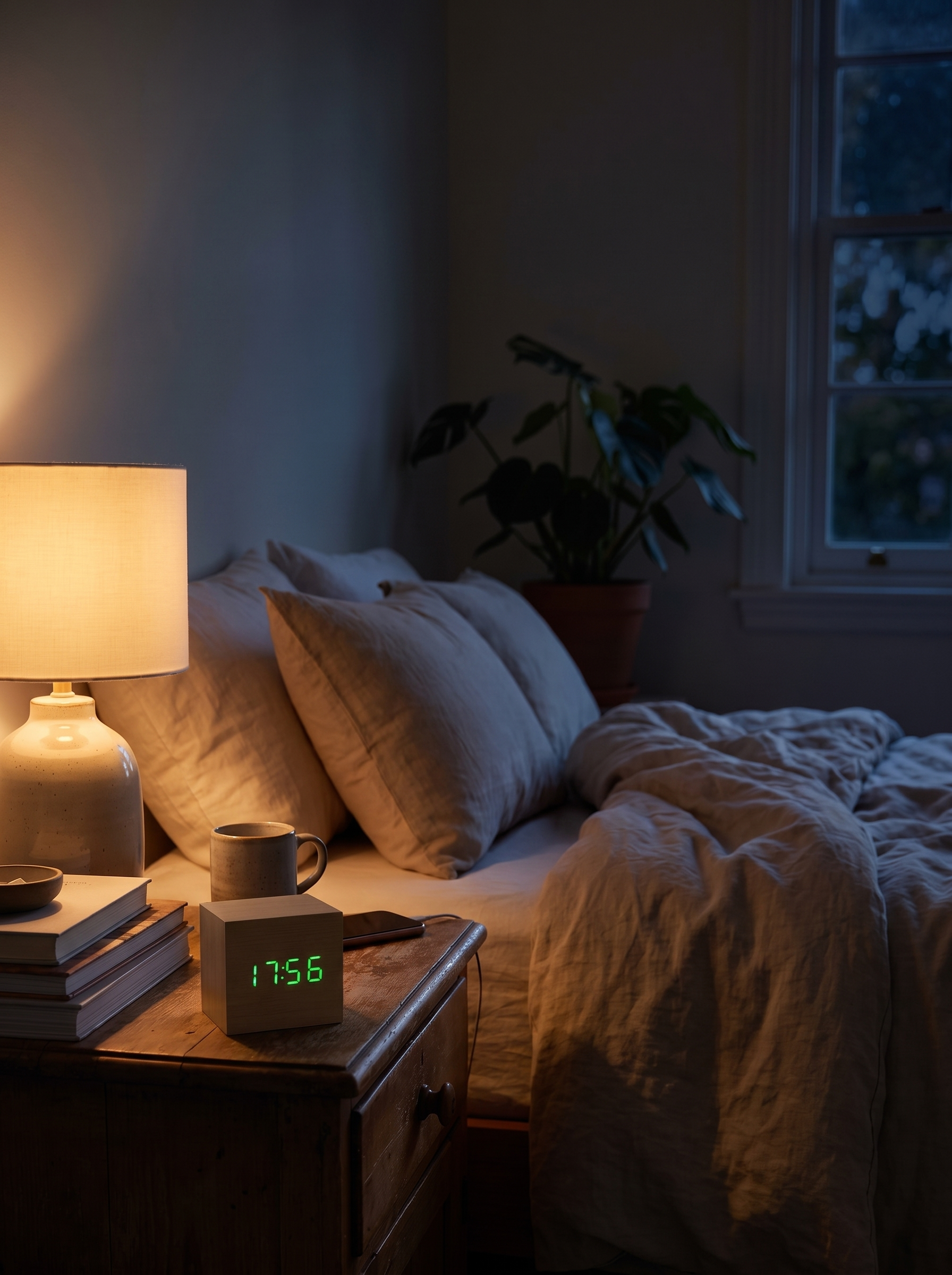 Wooden Digital Alarm Clock - Dark Until You Need It