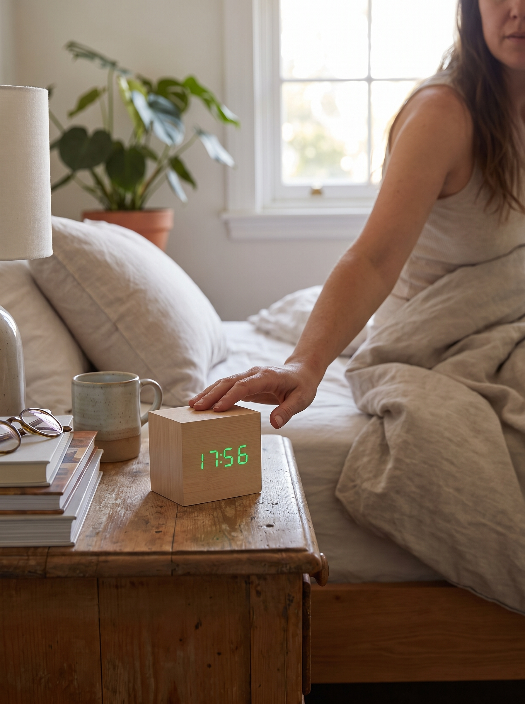 Wooden Digital Alarm Clock - Time, Then Out Of The Way