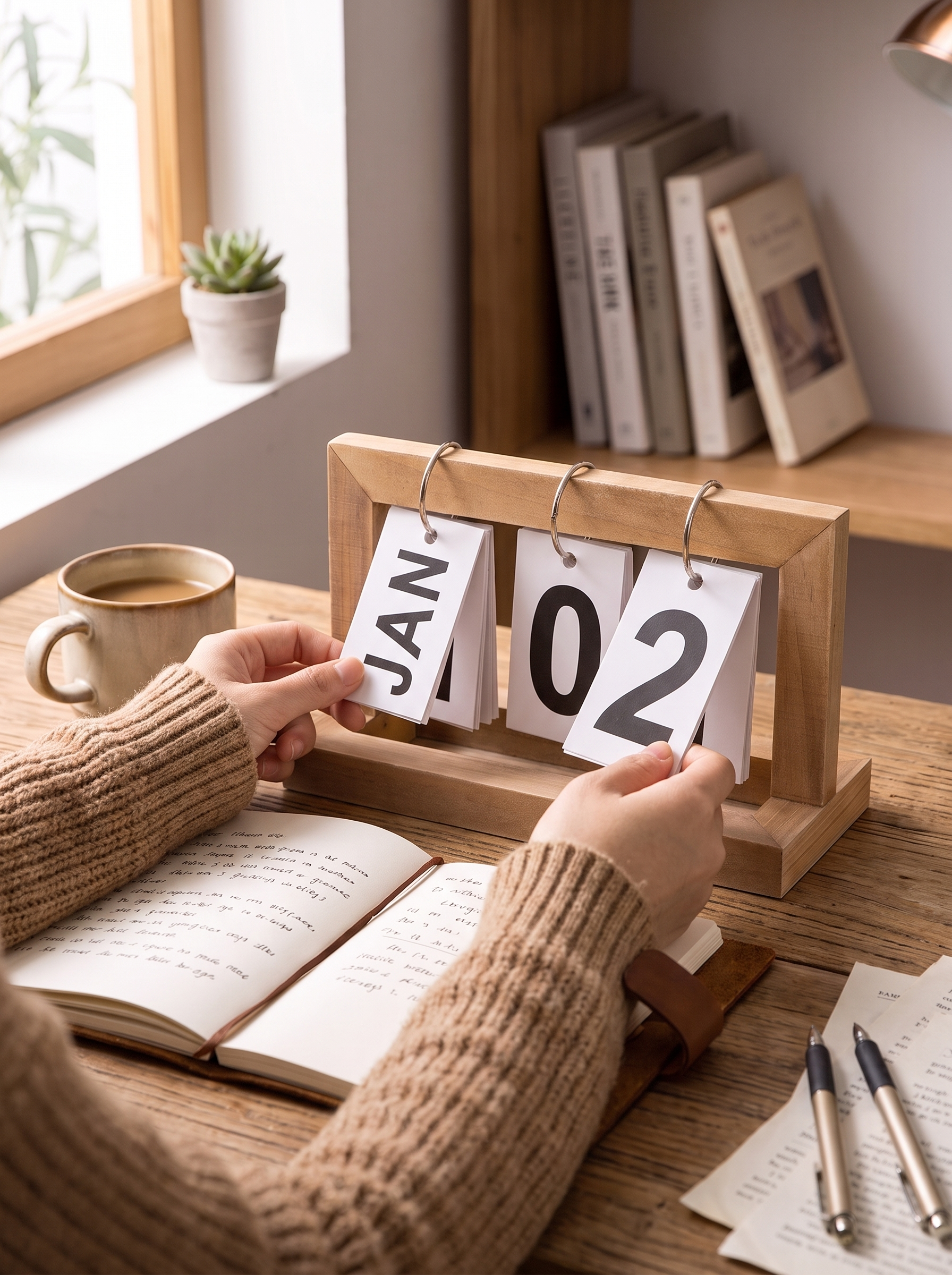 Wooden Perpetual Calendar - Satisfying To Set