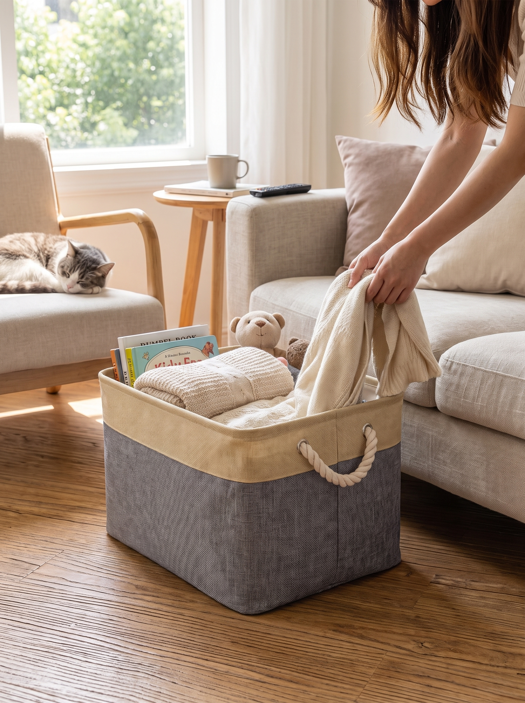 Collapsible Storage Bin - Folds Away Flat