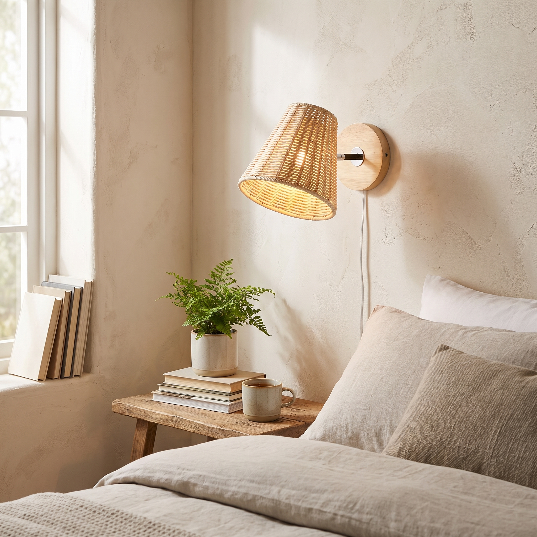 Rattan Wall Sconce lifestyle