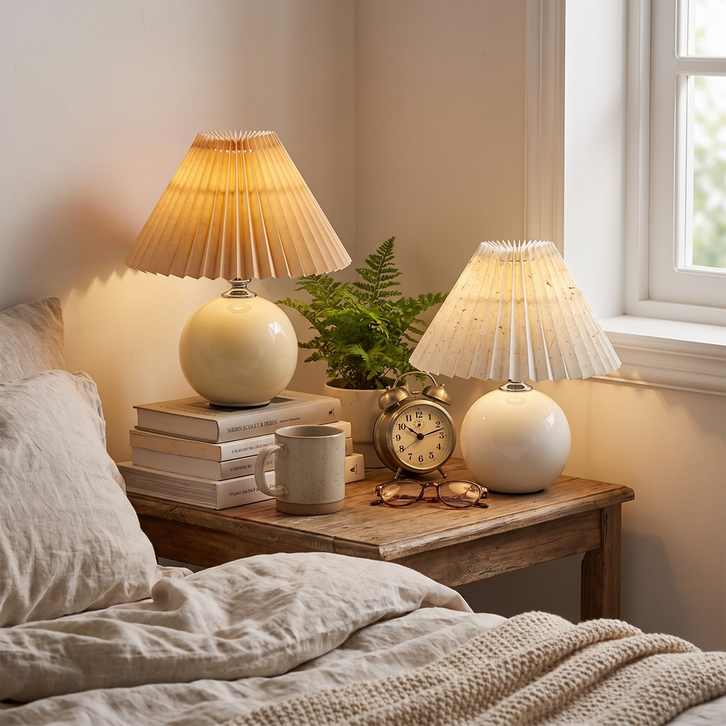Textured Ceramic Mini Table Lamp lifestyle