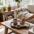 Black Walnut Wooden Serving Tray lifestyle