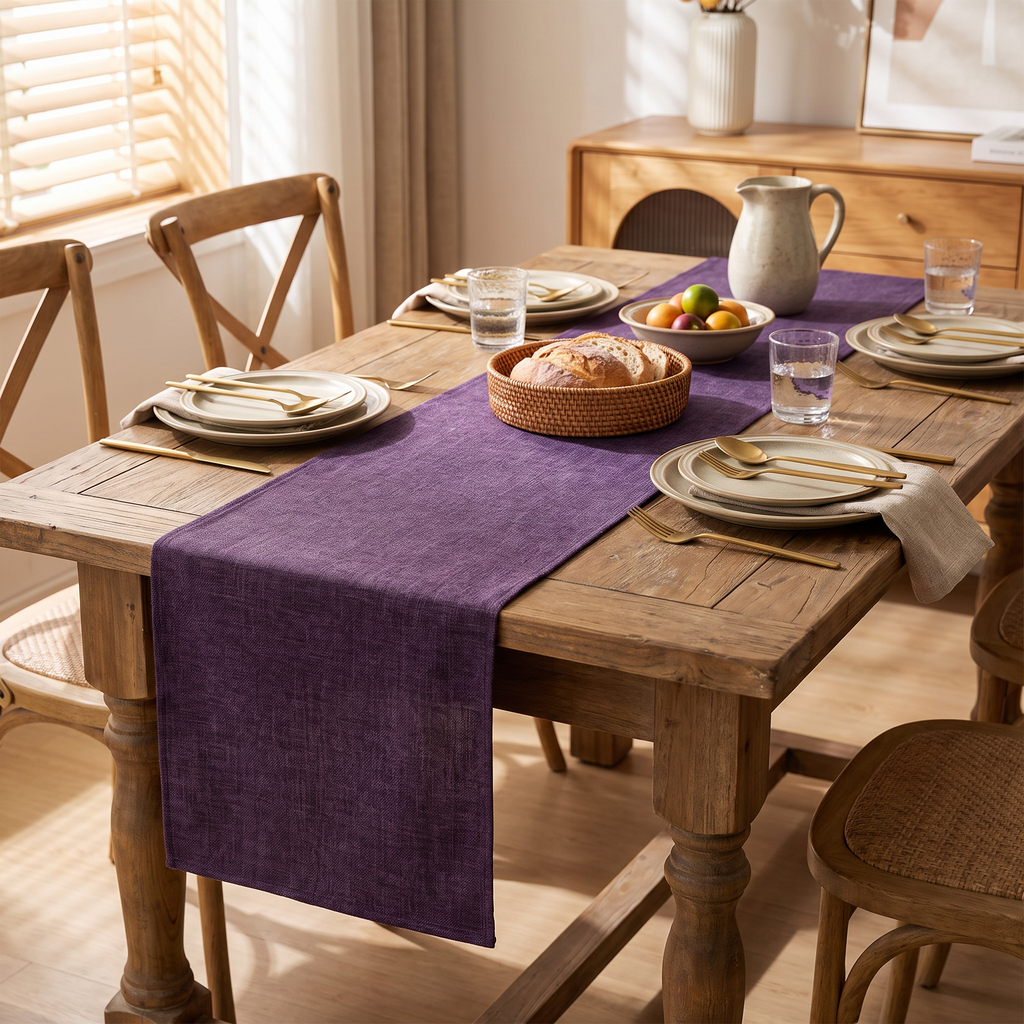 Solid Color Linen Table Runner lifestyle