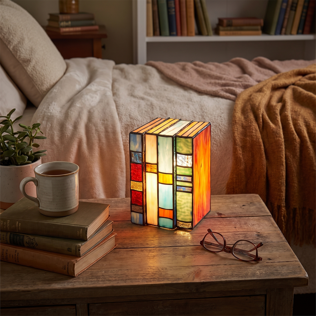 Stained Glass Book Lamp