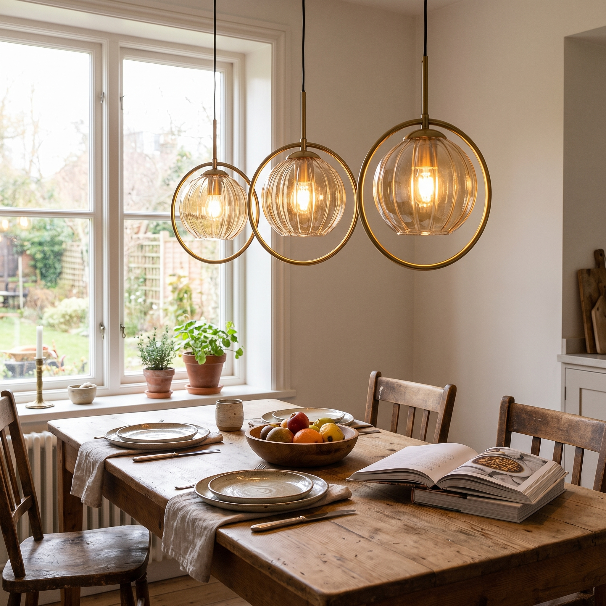Striped Glass Pendant Light