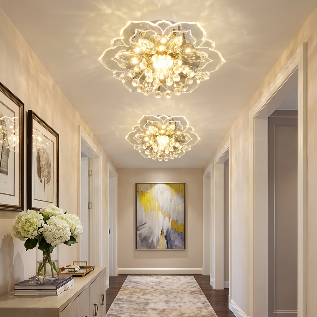 Gold Crystal Ceiling Light