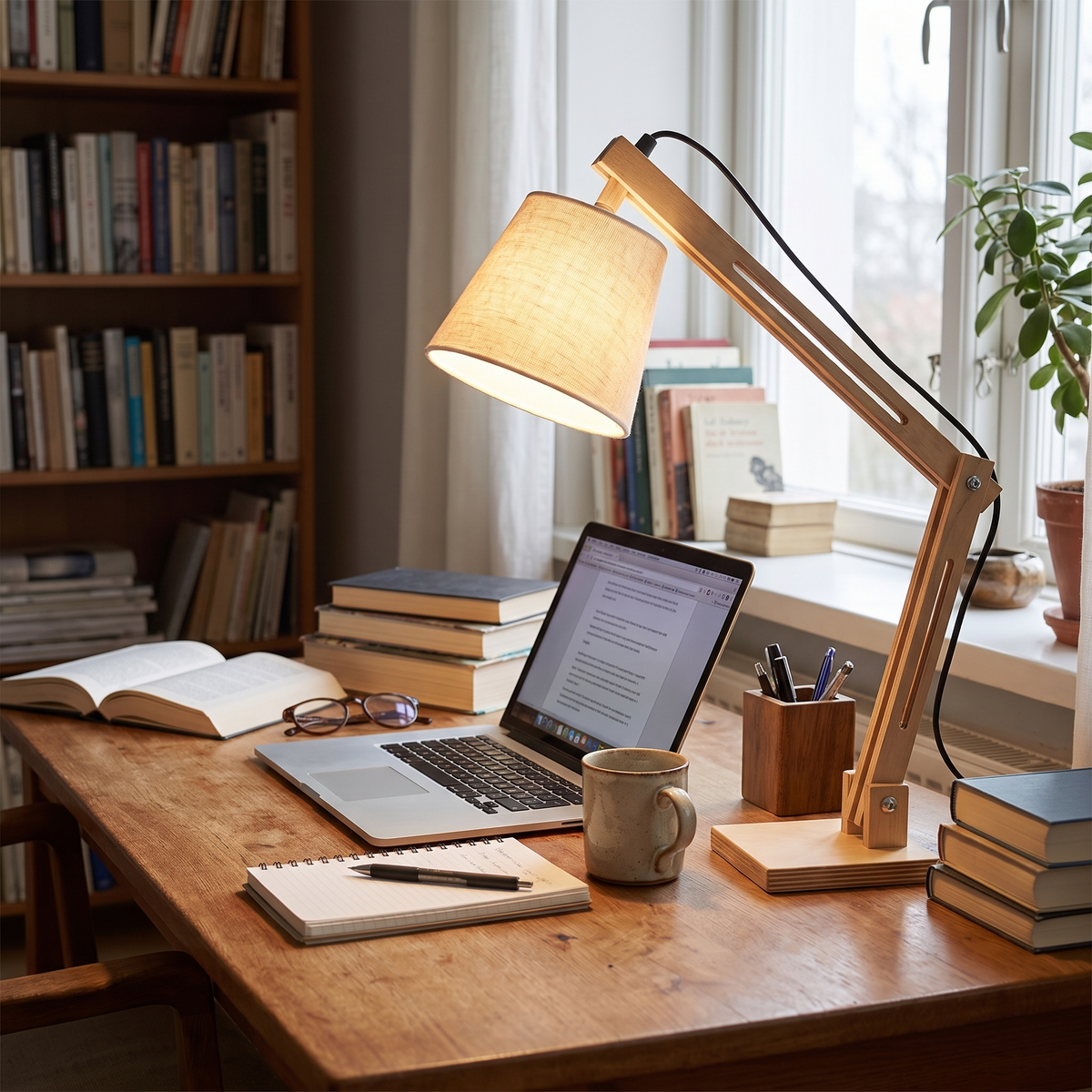 Nordic Wooden Desk Lamp