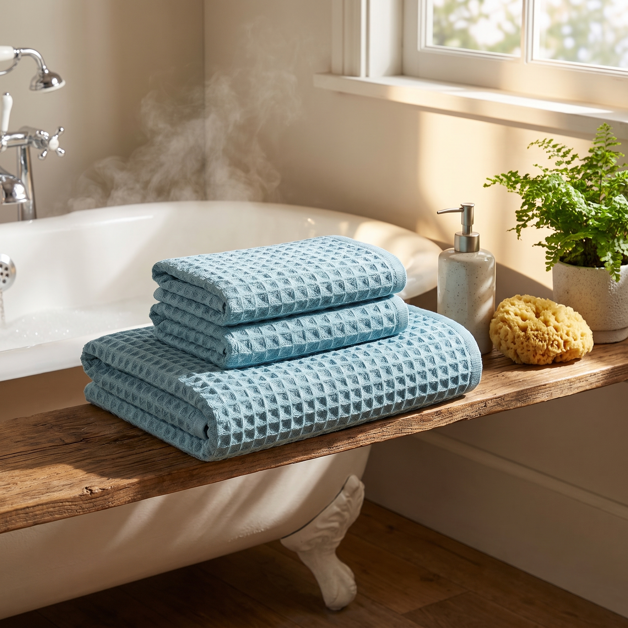 Cotton Waffle Bath Towel