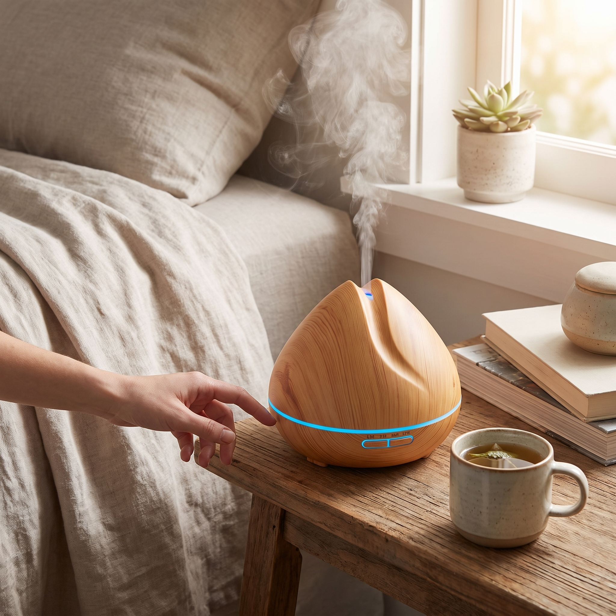 Wood Grain Humidifier with Essential Oil Diffuser