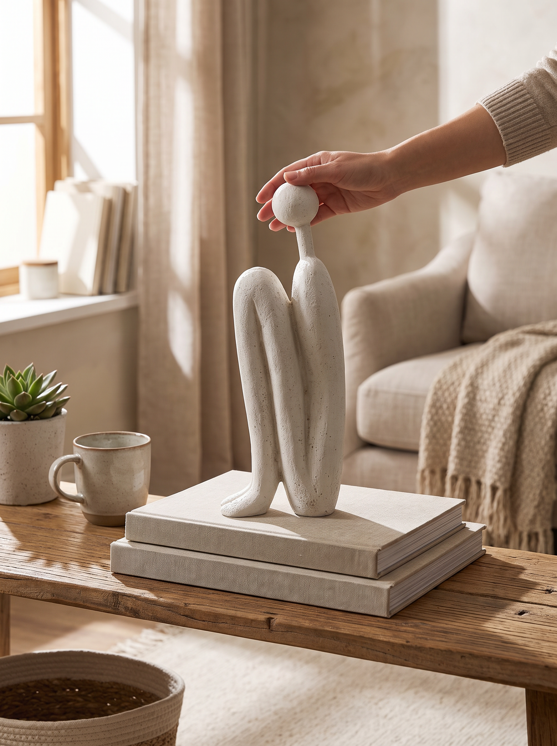 Minimalist Abstract Sculpture Bookend lifestyle scene 2