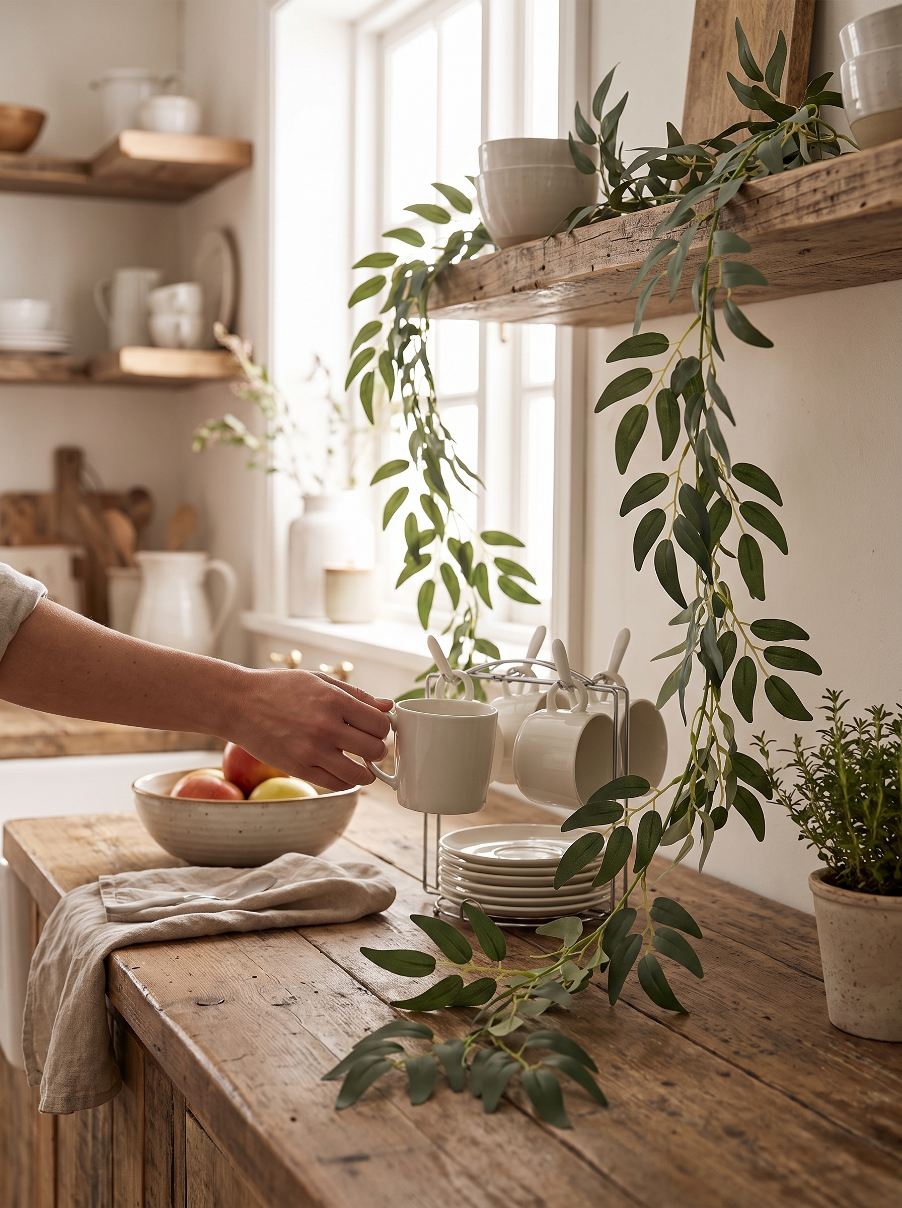 Willow Leaf Vine Greenery Garland lifestyle scene 2