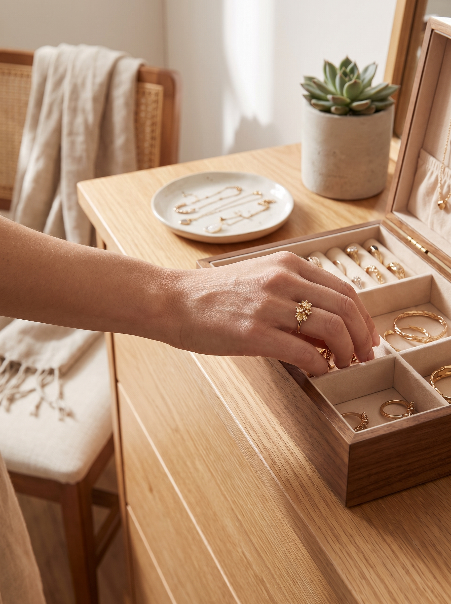 Hand Shape Jewelry Holder Stand lifestyle scene 2
