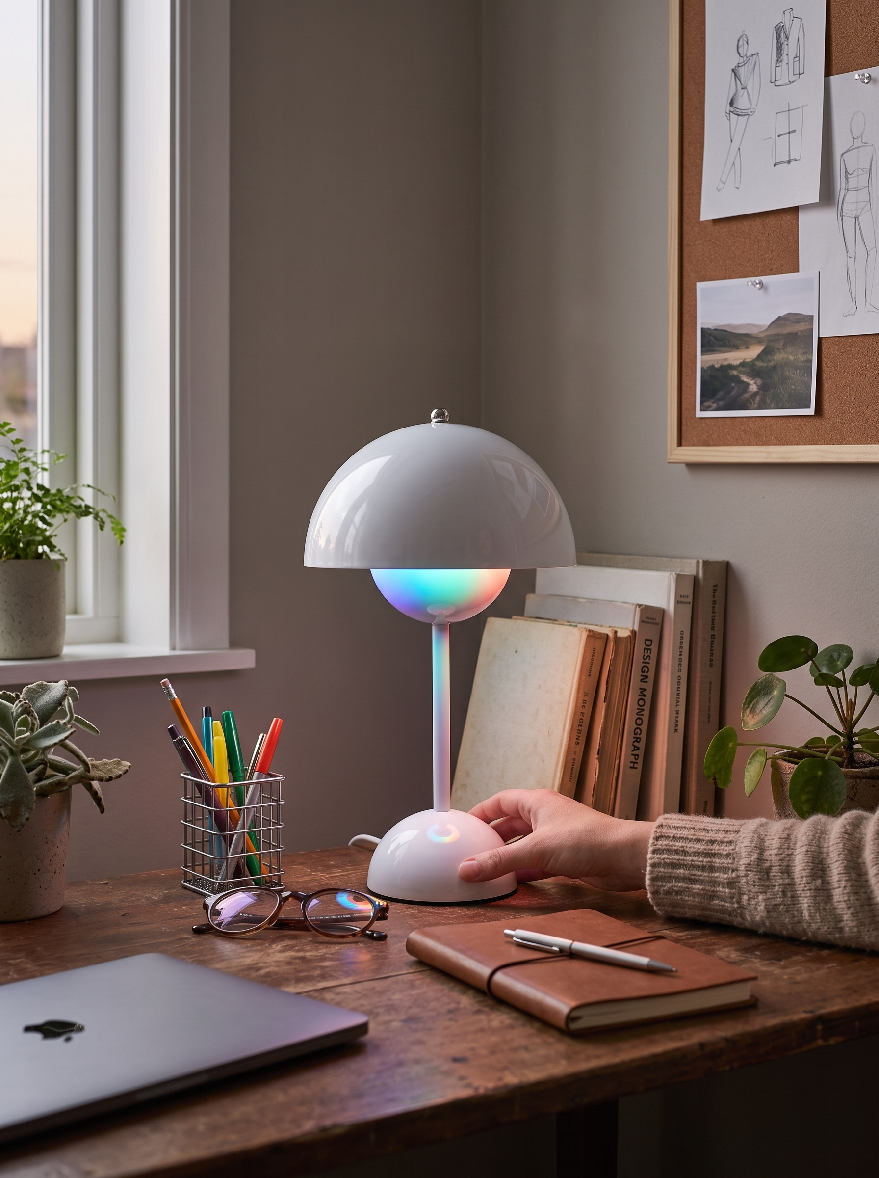 Touch Mushroom Colour Lamp - Barely Takes Up Space