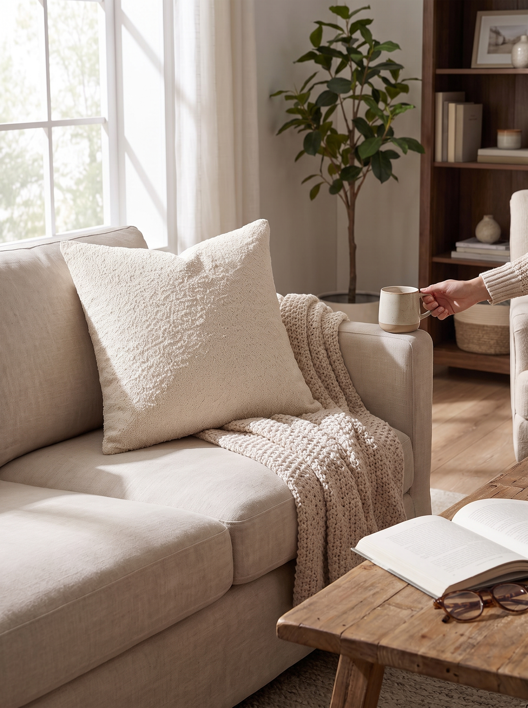 Cream Bouclé Cushion Cover - Easy To Live With