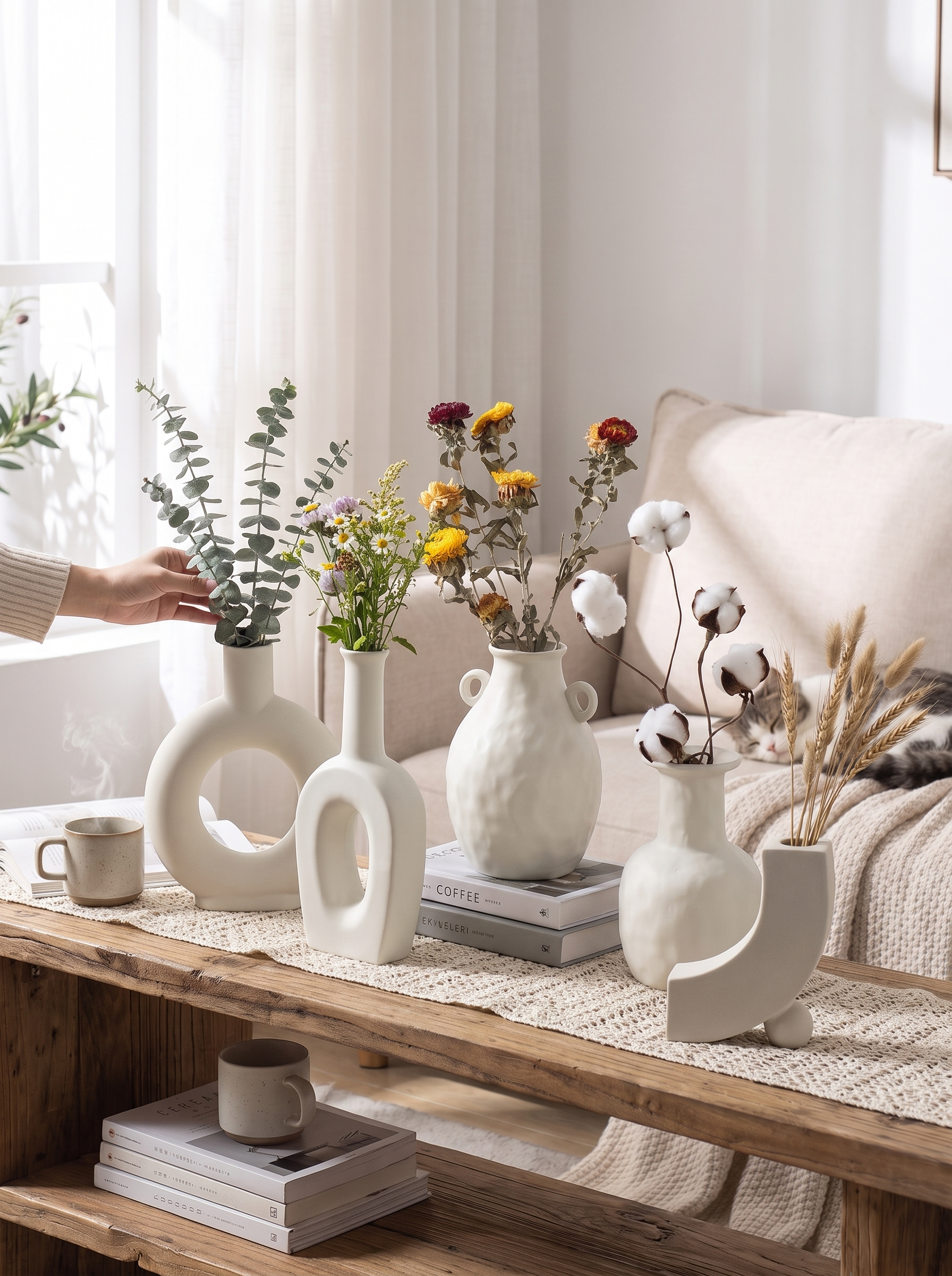Nordic Ceramic Vase - Complete, Filled Or Bare