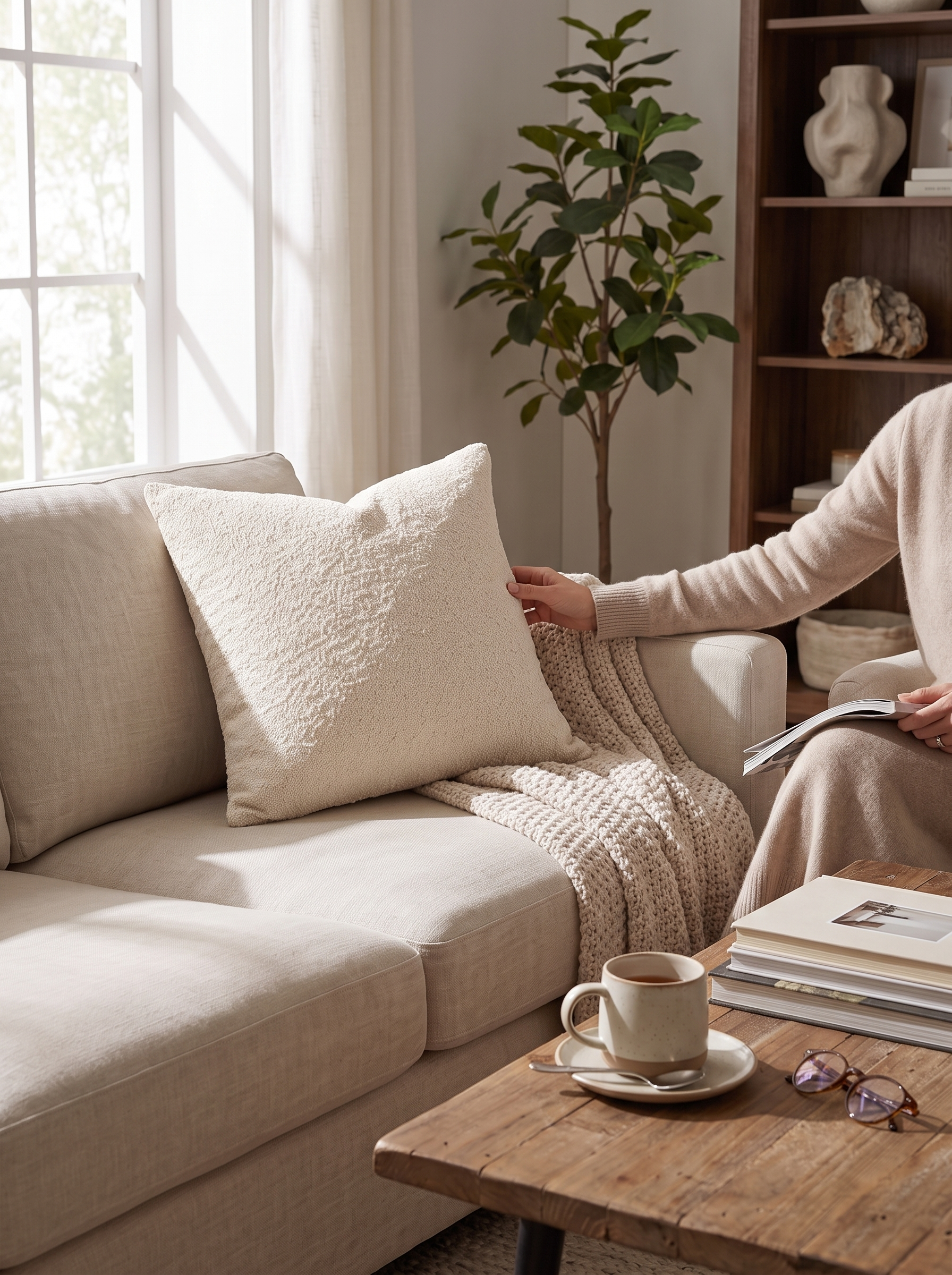 Cream Bouclé Cushion Cover - Looks More Than It Costs
